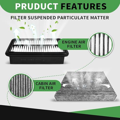 Cabin & Engine Air Filter Kit Fits for CRV CR-V Hybrid 2.0L 2023-2025, Accord Hybrid 2.0L 2023-2025, Replaces 17220-6MA-J01 80292-TF0-G01 in Saudi Arabia