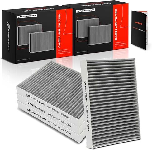 A-Premium 4-PC Cabin Air Filter with Activated Carbon Compatible with BMW X5, 530e, 530i, 540i, 540d xDrive, 740i, 745e, 750i, 760i, X6, X7, 840i, 840i Gran Coupe, Alpina B7, M5, M550i xDrive, M8 in Kuwait