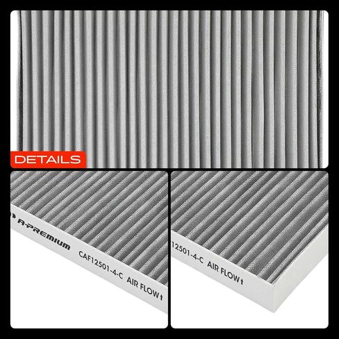 A-Premium 4-PC Cabin Air Filter with Activated Carbon Compatible with BMW X5, 530e, 530i, 540i, 540d xDrive, 740i, 745e, 750i, 760i, X6, X7, 840i, 840i Gran Coupe, Alpina B7, M5, M550i xDrive, M8 in Kuwait