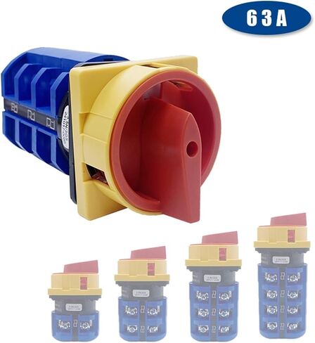 LW26GS-63A Isolator Changeover Rotary Cam Switch Power Cut-Off Knob Padlock Master Control Circuit Off-ON LW28 YMW26(3P 12Terminals) in Saudi Arabia