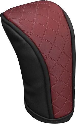 Leather Car Gear Shift Cover, Anti-Slip Breathable Gear Stick Shift Knob Cover, Durable Gear Shifter Stick Protector, Universal for Car, SUV, Truck (Black) in Kuwait