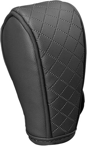 Leather Car Gear Shift Cover, Anti-Slip Breathable Gear Stick Shift Knob Cover, Durable Gear Shifter Stick Protector, Universal for Car, SUV, Truck (Black) in Kuwait