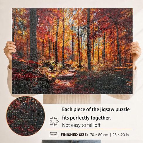 Jigsaw Puzzles for Adults 1000 Pieces Puzzles Impossible Hard Difficult Challenging Puzzles for Teens Autumn Maple Leaves Forest Tree Landscape Jigsaw Puzzle 1000 Pieces 28 x 20 inch in Saudi Arabia