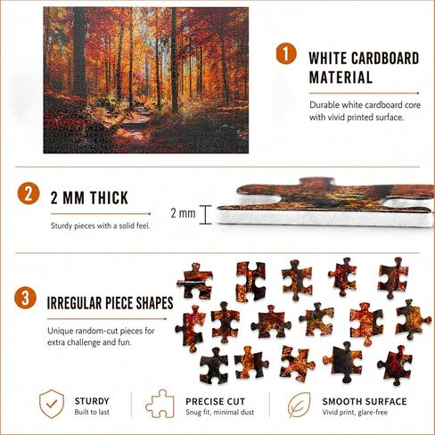 Jigsaw Puzzles for Adults 1000 Pieces Puzzles Impossible Hard Difficult Challenging Puzzles for Teens Autumn Maple Leaves Forest Tree Landscape Jigsaw Puzzle 1000 Pieces 28 x 20 inch in Saudi Arabia