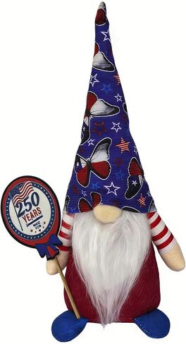 America 250th Anniversary Patriotic Gnome USA Dwarf Doll 1776-2026 Tomte Plush Decor for 4th of July Home Decor (Red, 30cm*12cm) in Saudi Arabia