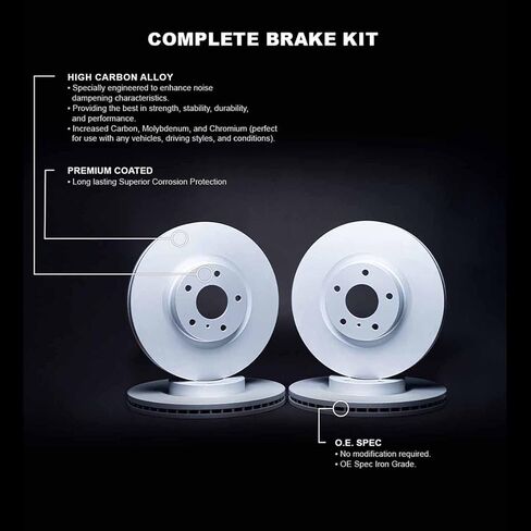 دوارات الفرامل R1 Concepts تناسب 2022-2025 Acura MDX؛ 2023-2025 هوندا بايلوت| مجموعة دوّارات الفرامل الفارغة GEO-Carbon: مقاس 14.8 بوصة في الأمام و13.0 بوصة في الخلف in Kuwait