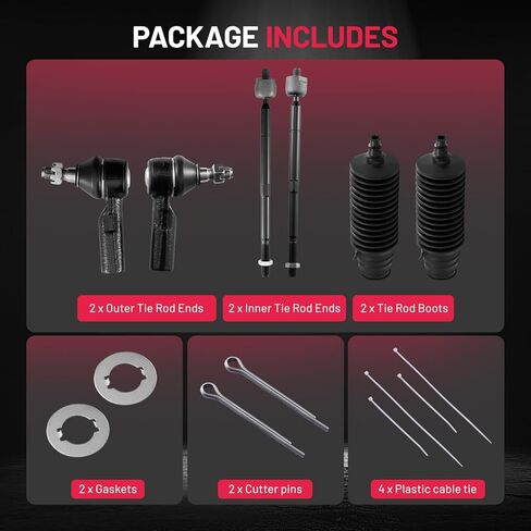 BDFHYK 6pcs Front Inner & Outer Tie Rod Ends Kit w/Tie Rod Boot Compatible with Toyota 1995-2004 Avalon Camry Sienna Solara,Compatible with Lexus 1992-2001 ES300 Replacement for ES3306 EV301 in Saudi Arabia