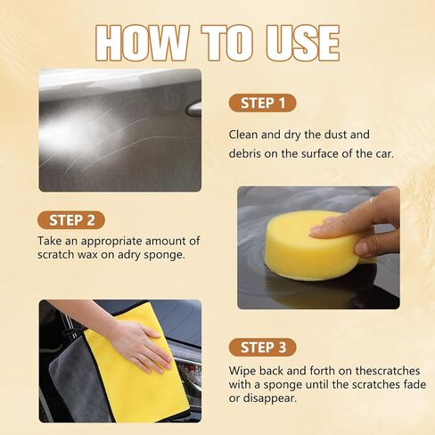 2026 New Scratch Remover for Vehicles - Car Scratch Repair Paste Car Scratch Remover Kit, Car Scratch Remover Kit with Wipe Sponge for Car Vehicles Deep Scratches in Saudi Arabia