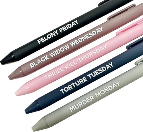 Funny Crime Ballpoint Pen Set, with Hilarious Lawyer & Criminal Sayings, Perfect Office Gag Gifts for Attorneys, Law Students & True Crime Fans, Gag Gifts (Criminal pens) in Saudi Arabia