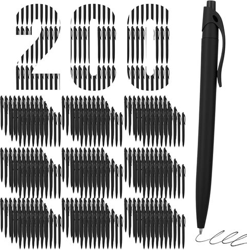 200pack Retractable Black Click Pens Bulk Medium Point Ballpoint Pens, 1.0mm Smooth Black Ink Pen Bulk for Journaling School Office Supplies in Saudi Arabia