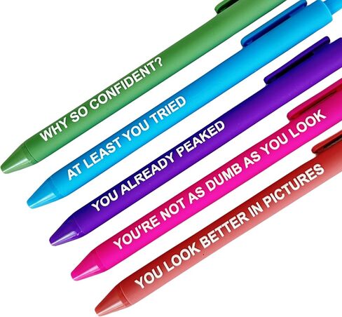 Funny Crime Ballpoint Pen Set, with Hilarious Lawyer & Criminal Sayings, Perfect Office Gag Gifts for Attorneys, Law Students & True Crime Fans, Gag Gifts (Criminal pens) in Saudi Arabia