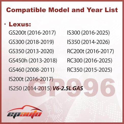 فلتر هواء لوحة EPAuto GP996 (CA10996)، بديل لكزس IS300 (2016-2025)، IS350 (2014-2026)، GS200t (2016-2017)، GS300 (2018-2019)، GS350 (2013-2020) in Kuwait