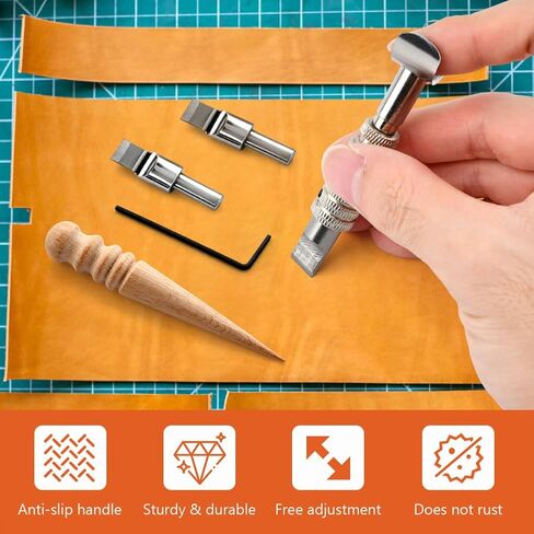 Leather Swivel Knife, Leather Craft Carving Tool, Rotary Knife with Ceramic Blade and 3 Replaceable Blades, for Engraving and Stamping, Professional DIY Craft Tool in Saudi Arabia