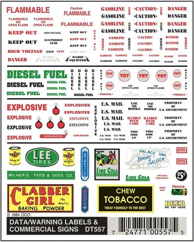 Woodland Scenics Data-Warning Labels & Comm.Signs Dry Transfer Decals in Kuwait