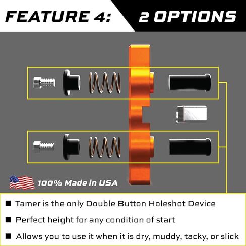 Tamer MX HH-3601 Double Button Motocross Holeshot Device – Fits GasGas, Husqvarna, and KTM - Orange Launch Control System with WDS 2.0 Ring – Dirt Bike Start Device – Made in USA in Saudi Arabia