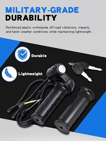 Ebike Full Twist Throttle Grip with 2 Keys Compatible Fit for Ridstar Q20/Q20 Pro Lite E-Bike, Electric Bike Throttle Smooth Acceleration Control Easy Installation in Kuwait
