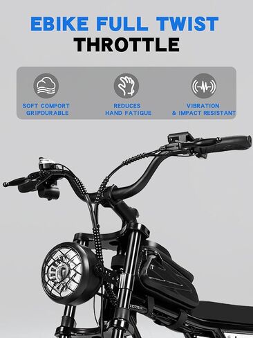 Ebike Full Twist Throttle Grip with 2 Keys Compatible Fit for Ridstar Q20/Q20 Pro Lite E-Bike, Electric Bike Throttle Smooth Acceleration Control Easy Installation in Kuwait