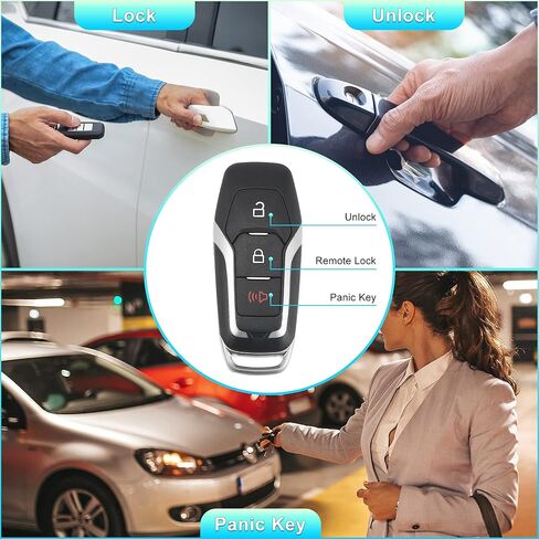 X AUTOHAUX 315MHz M3N-A2C31243800 Replacement Smart Proximity Keyless Entry Remote Key Fob for Ford Explorer 2016-2017 for for Ford F-150 2015-2017 3 Buttons with Door Key 49 Chip in Kuwait