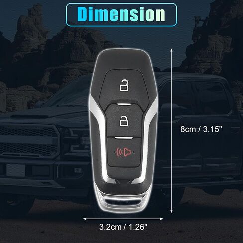 X AUTOHAUX 315MHz M3N-A2C31243800 Replacement Smart Proximity Keyless Entry Remote Key Fob for Ford Explorer 2016-2017 for for Ford F-150 2015-2017 3 Buttons with Door Key 49 Chip in Kuwait