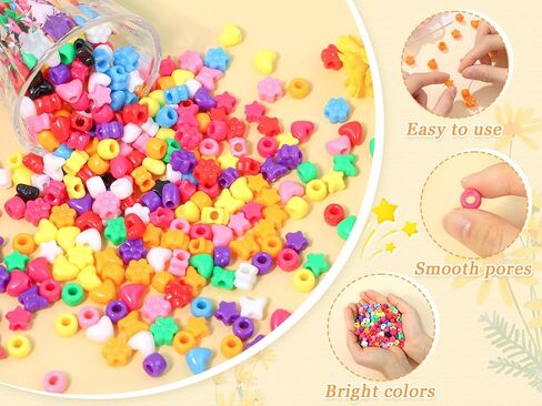 XIANNVXI Black Shaped Pony Beads 500pcs Star Butterfly Heart Flower Black Bead for Jewelry Making Necklace Friendship Bracelets Craft Hair Kandi Beaded in Saudi Arabia