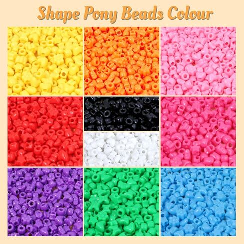 XIANNVXI Black Shaped Pony Beads 500pcs Star Butterfly Heart Flower Black Bead for Jewelry Making Necklace Friendship Bracelets Craft Hair Kandi Beaded in Saudi Arabia