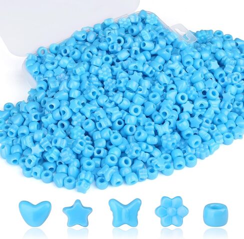 XIANNVXI Black Shaped Pony Beads 500pcs Star Butterfly Heart Flower Black Bead for Jewelry Making Necklace Friendship Bracelets Craft Hair Kandi Beaded in Saudi Arabia