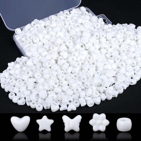 XIANNVXI Black Shaped Pony Beads 500pcs Star Butterfly Heart Flower Black Bead for Jewelry Making Necklace Friendship Bracelets Craft Hair Kandi Beaded in Saudi Arabia