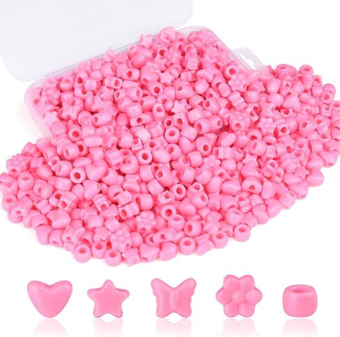 XIANNVXI Black Shaped Pony Beads 500pcs Star Butterfly Heart Flower Black Bead for Jewelry Making Necklace Friendship Bracelets Craft Hair Kandi Beaded in Saudi Arabia