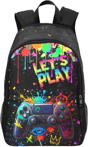 Artsadd Gamer Backpack for Men Women, Video Game Controller Bookbag, Large Compartment Daily Bag, Adjustable Padded Shoulder Straps Travel Bag in Saudi Arabia