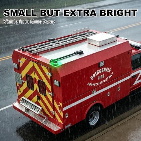 Magnetic Wireless Beacon Light, USB-C Rechargeable LED Strobe Lights for Truck, Mini Portable Flashing Emergency Safety Warning Light for Volunteer Firefighter POV EMS Responder IP67 Waterproof, Green in Saudi Arabia