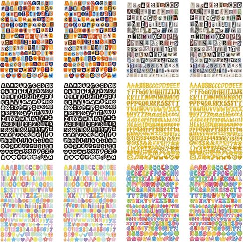 2000+ pcs Magazine Letter Stickers Vintage Scrapbook Letters Stickers, Small Ransom Alphabet Sticker for Junk Journal Scrapbooking Supplies Journaling Laptop Water Bottle DIY Crafts Gift in Saudi Arabia