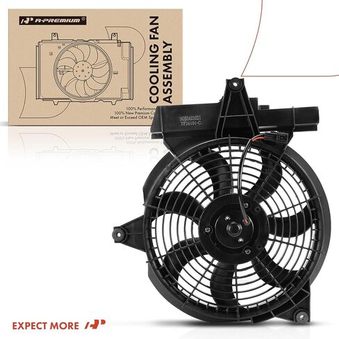A-Premium Right A/C Condenser Fan Assembly Compatible with Select Hyundai Models - Santa Fe 2001-2006, 2.4L 2.7L - Replace# 9773026200, 9773026150 in Kuwait