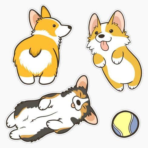 MAGNET Corgi Set Magnetic Sticker Vinyl Waterproof Magnet Decal Car 5" in Kuwait