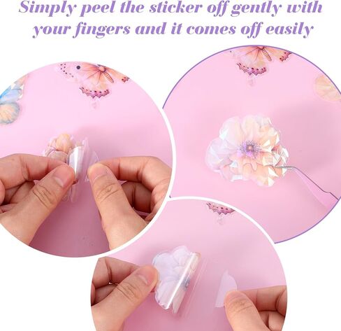 Glitter Flower Stickers 60 Pcs, Waterproof Sparkly Decorative Decals for Scrapbooking Journaling Planners Laptop Bottle Photo Album Art Crafts DIY Supplies Colorful in Kuwait