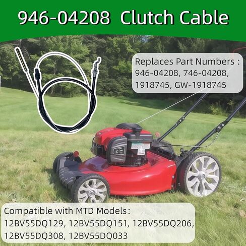 946-04208 52" Clutch Cable for MTD Troy-Bilt Tuffy Bronco Super Bronco Lawn Mower & Tiller, Replaces 746-04208 1918745 GW-1918745 in Saudi Arabia