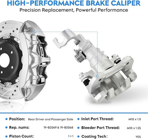 Rear Disc Brake Calipers for Honda Accord 1998 1999 2000 2001 2002 2003 2004 2005 2006 2007, Acura TSX 2004-2008, Rear Brake Caliper Driver and Passenger Side with Bracket, 19B2068 19B2069, 2PC in Saudi Arabia