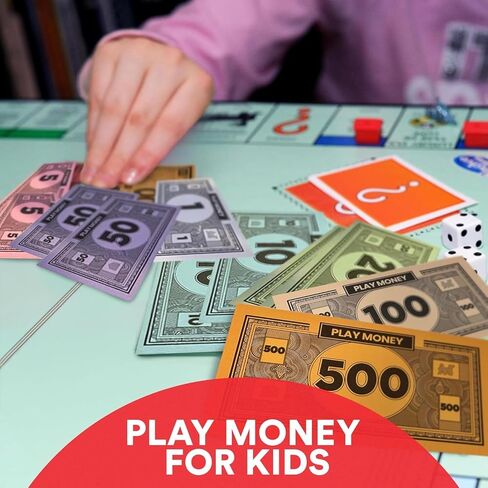 Zadin Play Money Compatible for Monopoly Board Game - 480pcs of 60 Each Bill Denomination, Double Sides Printing Paper Money for Pretend Play Cashier, Prop Money, Fake Money in Saudi Arabia