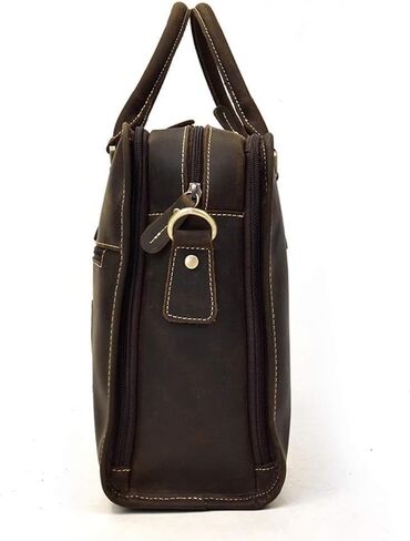 laptop bag Leather Briefcase for Men 15 Inch Laptop Crossbody Shoulder Messenger Bag Attache Case for Business Travel Work(Brown) in Kuwait