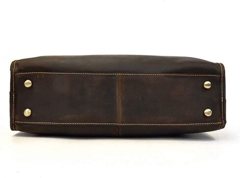 laptop bag Leather Briefcase for Men 15 Inch Laptop Crossbody Shoulder Messenger Bag Attache Case for Business Travel Work(Brown) in Kuwait