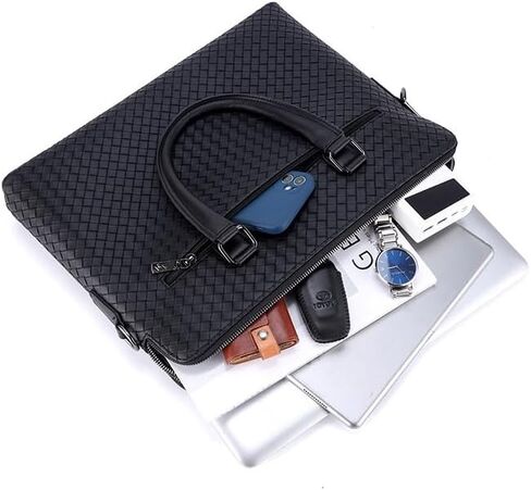 laptop bag Laptop Bag Business Briefcase Gifts For Men Women Messenger Shoulder Bag With Strap 2-layered in Kuwait