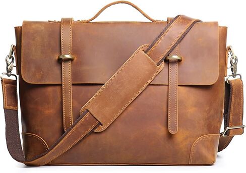 laptop bag Messenger Bag For Men Vintage Leather Laptop Briefcase Large Computer Laptop Bag For Office in Kuwait