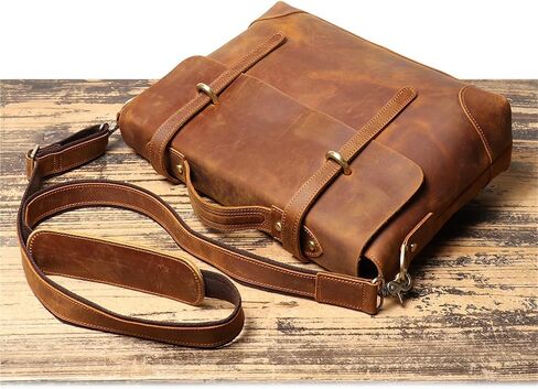 laptop bag Messenger Bag For Men Vintage Leather Laptop Briefcase Large Computer Laptop Bag For Office in Kuwait