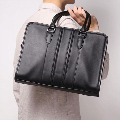 laptop bag Leather Laptop Bag For Men 14 Inch Briefcase Waterproof Computer Handbags Shoulder Crossbody in Kuwait