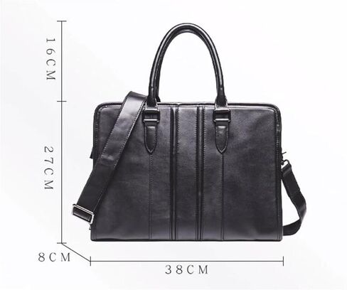 laptop bag Leather Laptop Bag For Men 14 Inch Briefcase Waterproof Computer Handbags Shoulder Crossbody in Kuwait