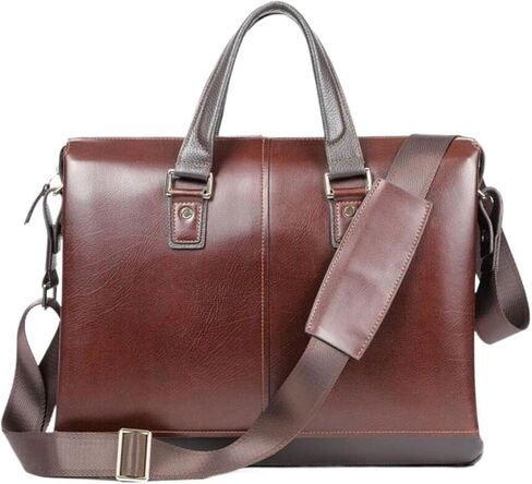 laptop bag Leather Mens Messenger Bag Vintage Leather Laptop Briefcase Satchel Shoulder Bag Carrying Cases For Men in Kuwait