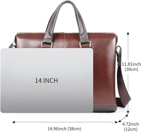 laptop bag Leather Mens Messenger Bag Vintage Leather Laptop Briefcase Satchel Shoulder Bag Carrying Cases For Men in Kuwait