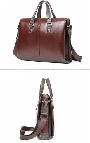 laptop bag Leather Mens Messenger Bag Vintage Leather Laptop Briefcase Satchel Shoulder Bag Carrying Cases For Men in Kuwait
