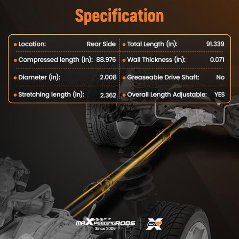 مجموعة عمود الدفع الخلفي maxpeedingrods 91.339 بوصة من أجل Ford Flex 2009-2018 & Lincoln MKT 2010-2018، استبدال ناقل الحركة الأوتوماتيكي AWD # 8A8Z4R602A، 936-848 in Kuwait