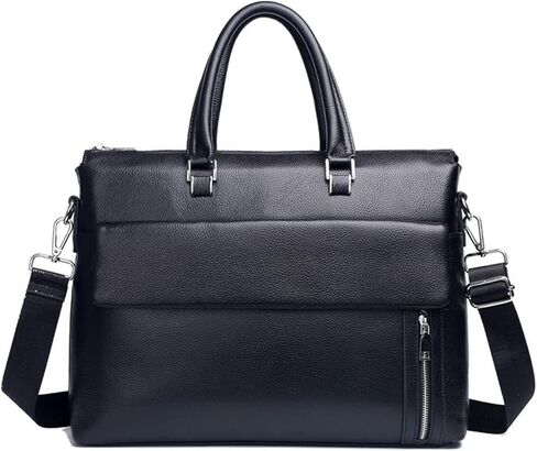 laptop bag Vintage Leather Briefcase 14 inch Leather Laptop Bag for Men Retro Work Tote with Shoulder Messenger Bag in Kuwait
