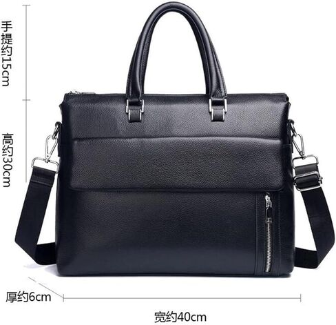 laptop bag Vintage Leather Briefcase 14 inch Leather Laptop Bag for Men Retro Work Tote with Shoulder Messenger Bag in Kuwait
